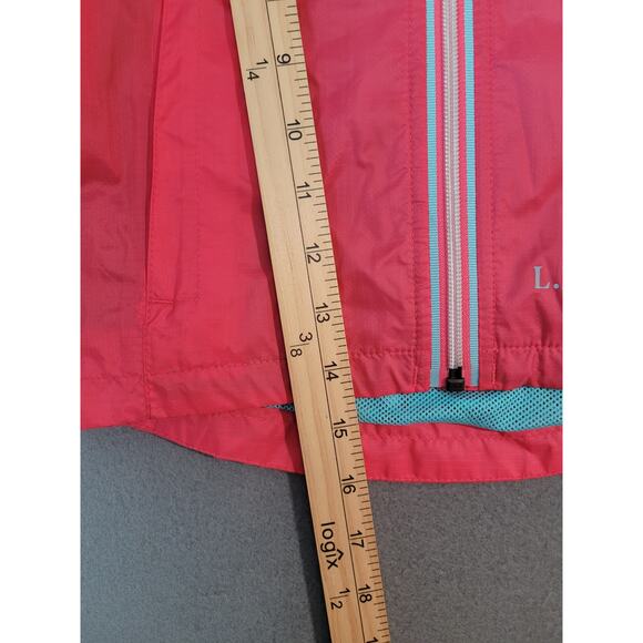 L.L. Bean Toddlers 2T Pink Rain Jacket Hooded EUC Lightweight Waterproof - Picture 7 of 9